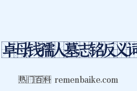 卓母钱孺人墓志铭反义词是什么意思的图片